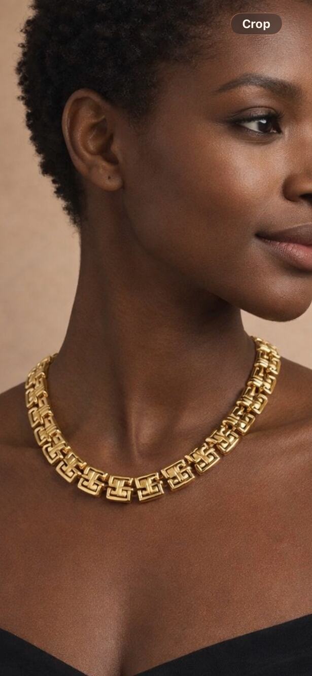 Vintage Gold Tone Link Necklace Statement Chunky 18” 90grams $53